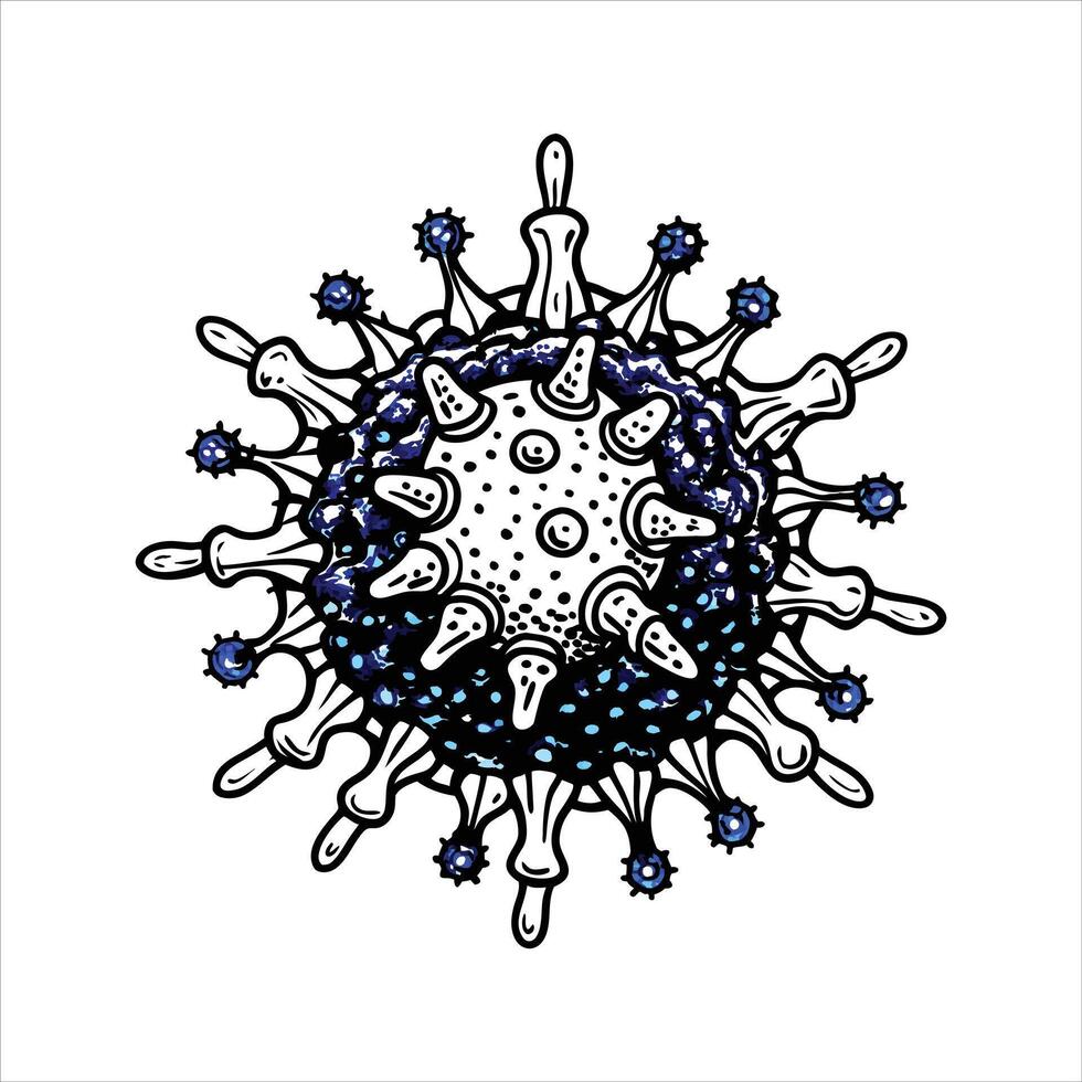 Hand drawn virus seamless vector