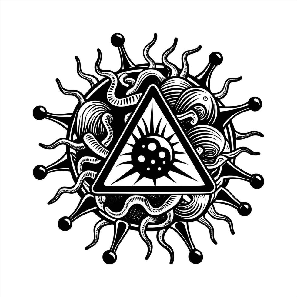 Line sunset and sun shine with rays, logo vector