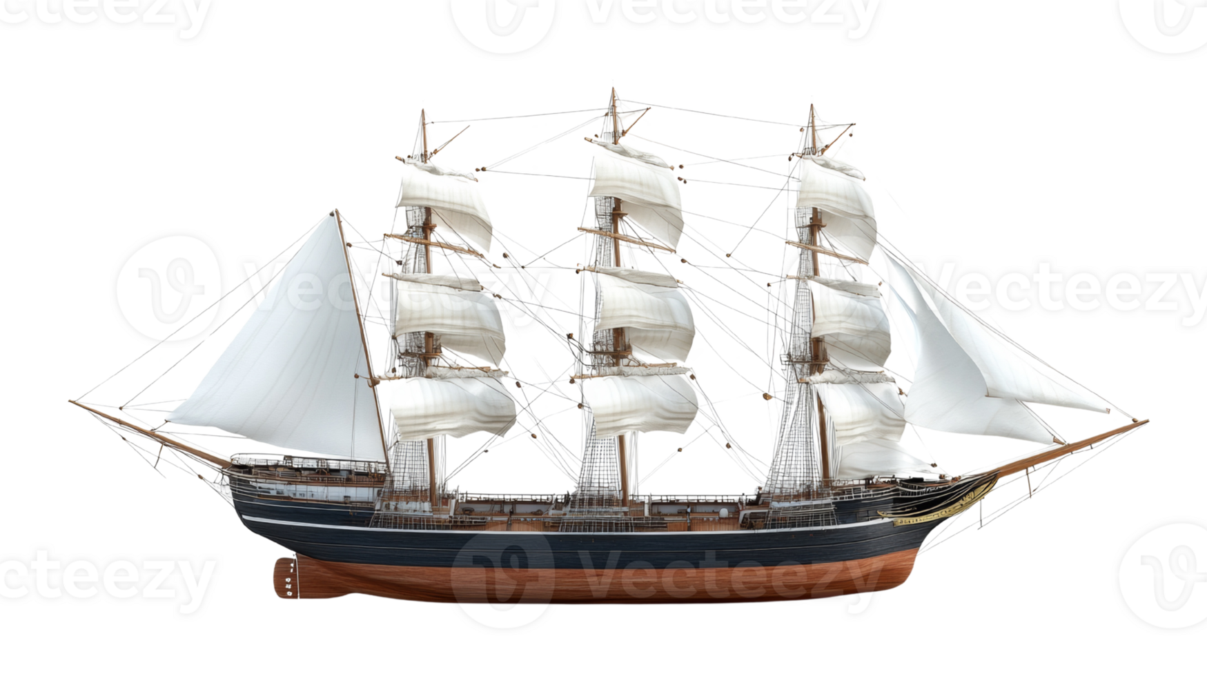 A majestic clipper ship sails under full sail png