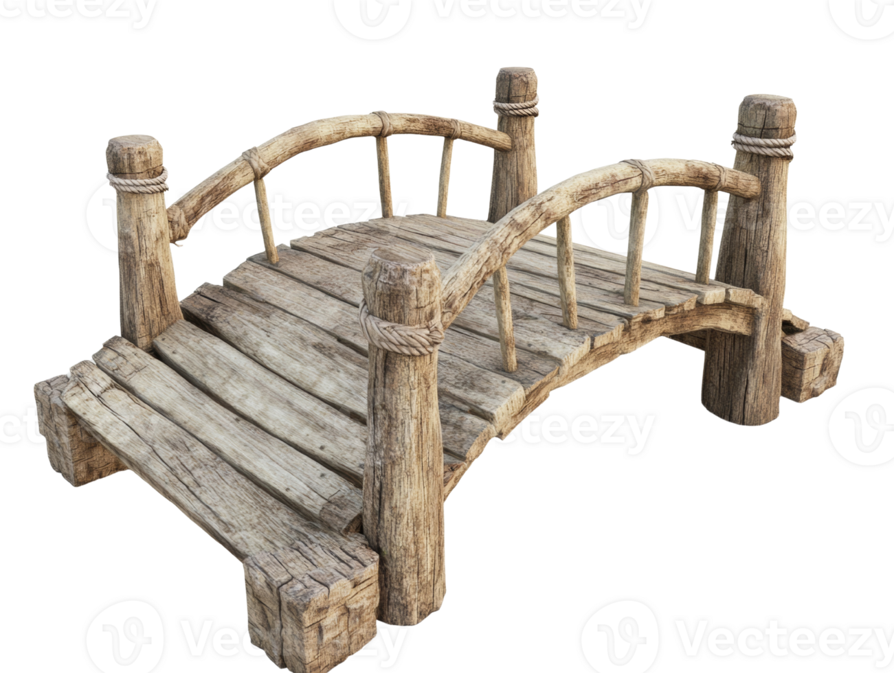 Rustic Wooden Footbridge Design Model png