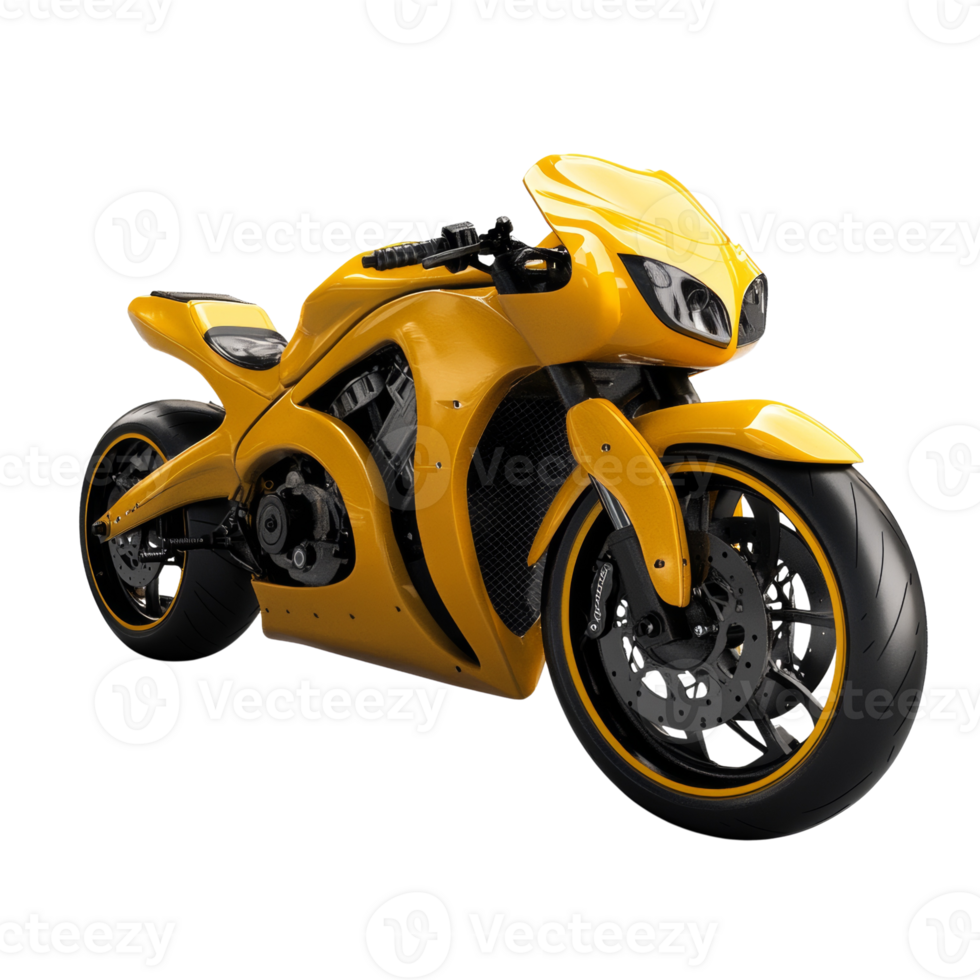 Sleek Yellow Motorcycle Design Bold Powerful Machine png