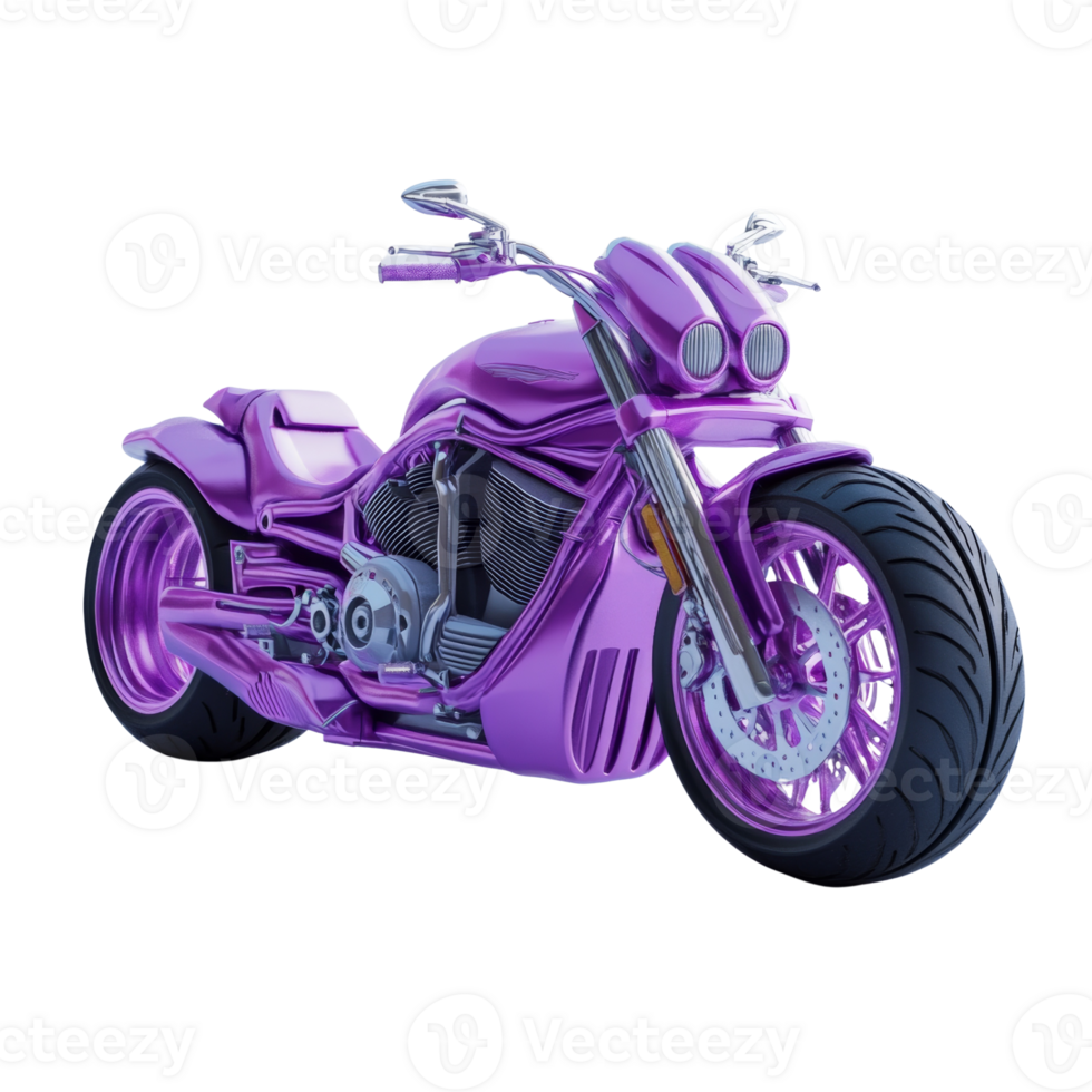 A Sleek Purple Motorcycle Design Rendered Digitally png