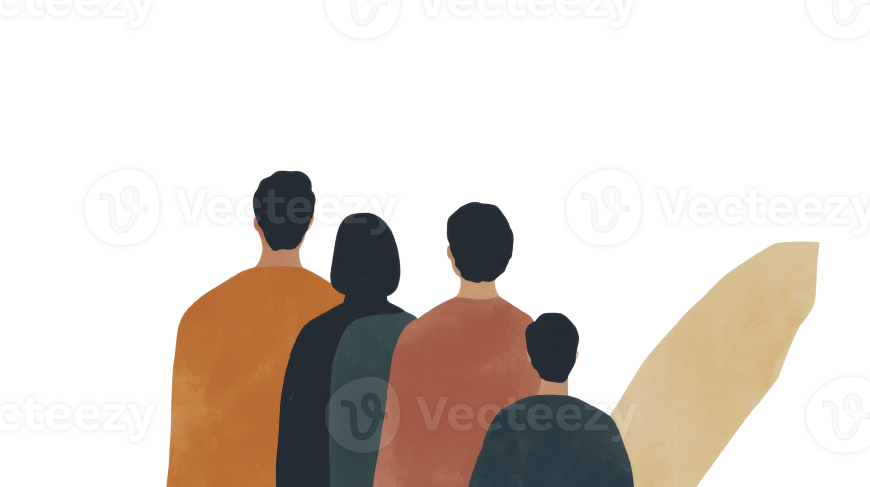 Family Silhouette Watching Ocean Surfboard png