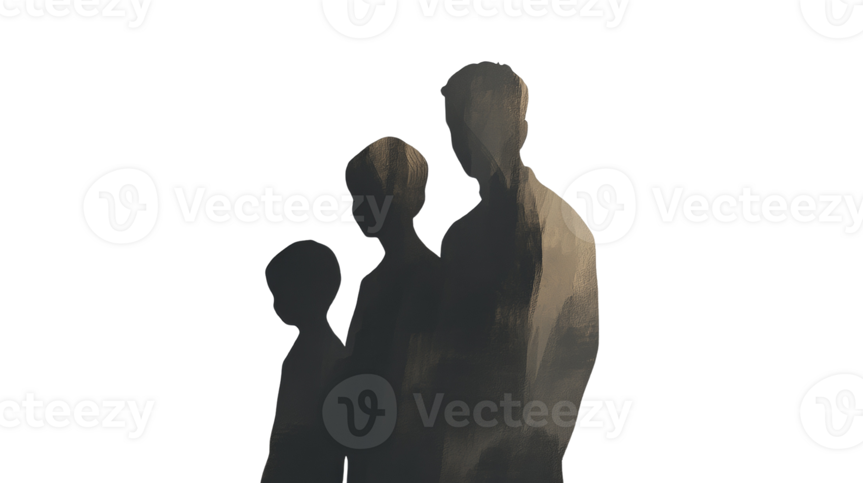A Family Silhouette Standing Together in Unity png