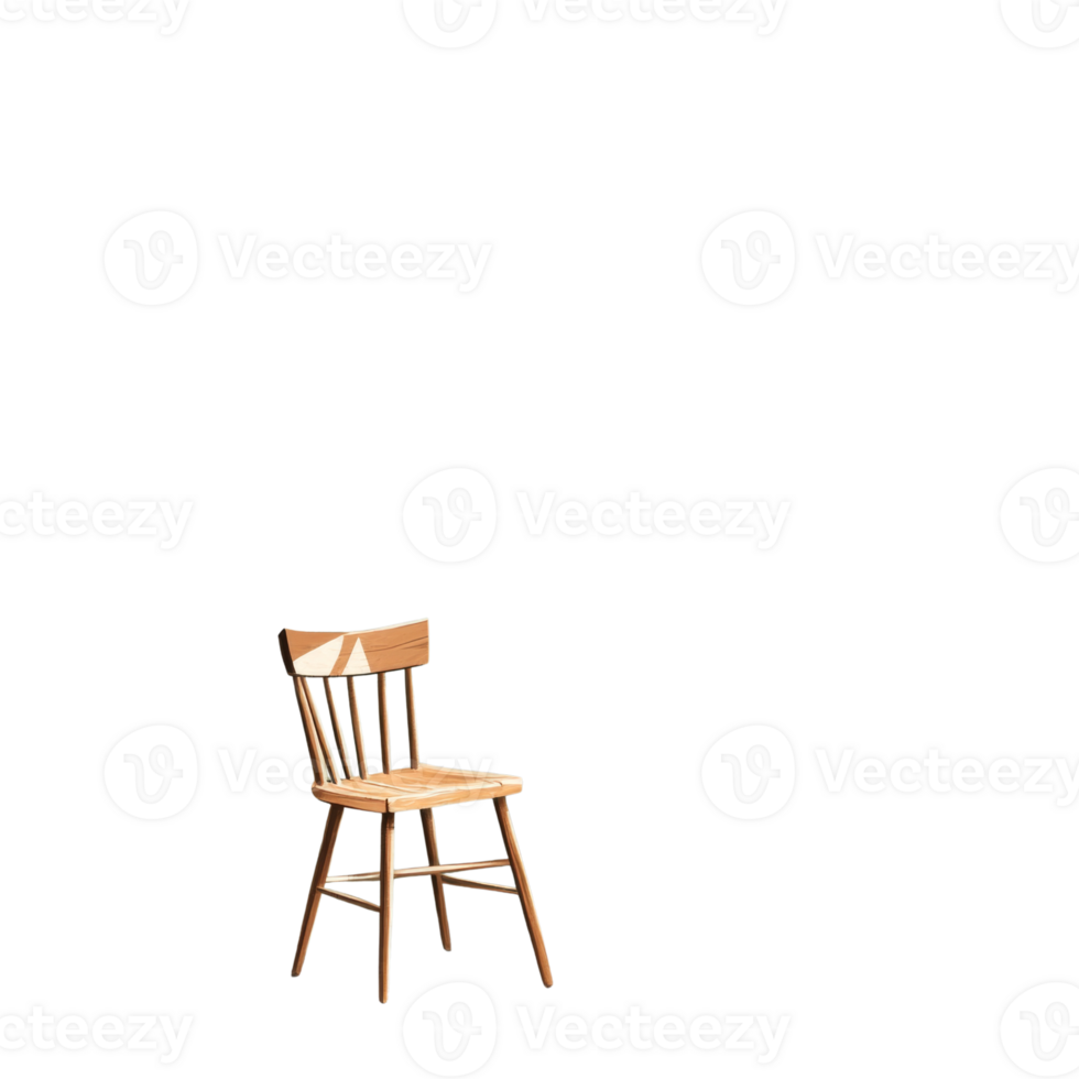 A Simple Wooden Chair Sits Alone Against A Black Background png