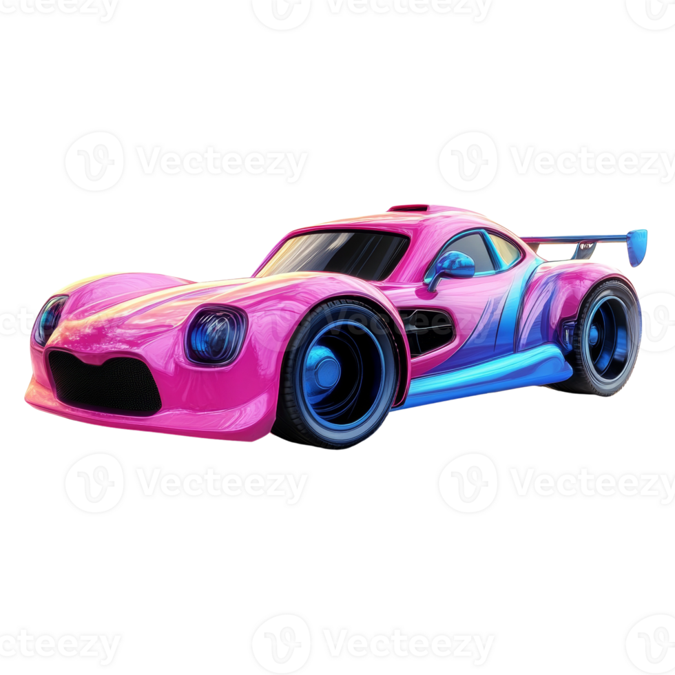 Pink and Blue Race Car Design Modern Sports Car png