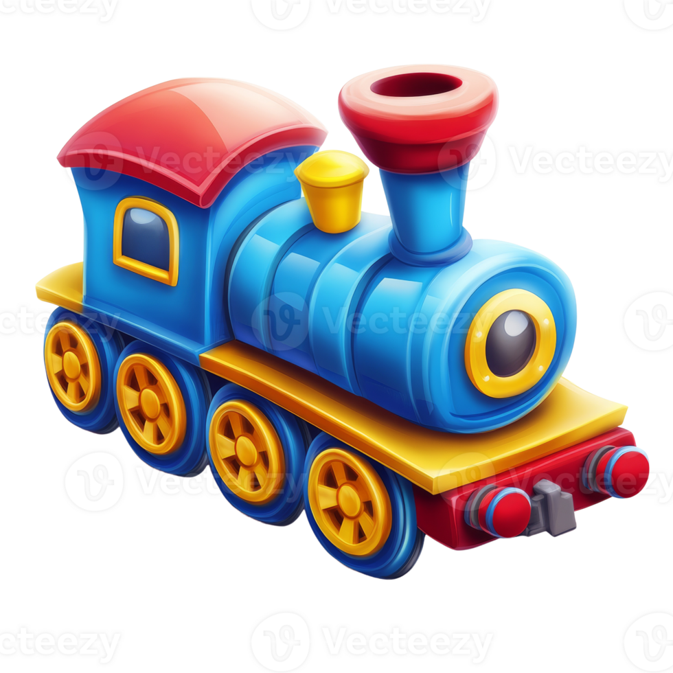 Colorful Toy Train Engine Design Illustration png
