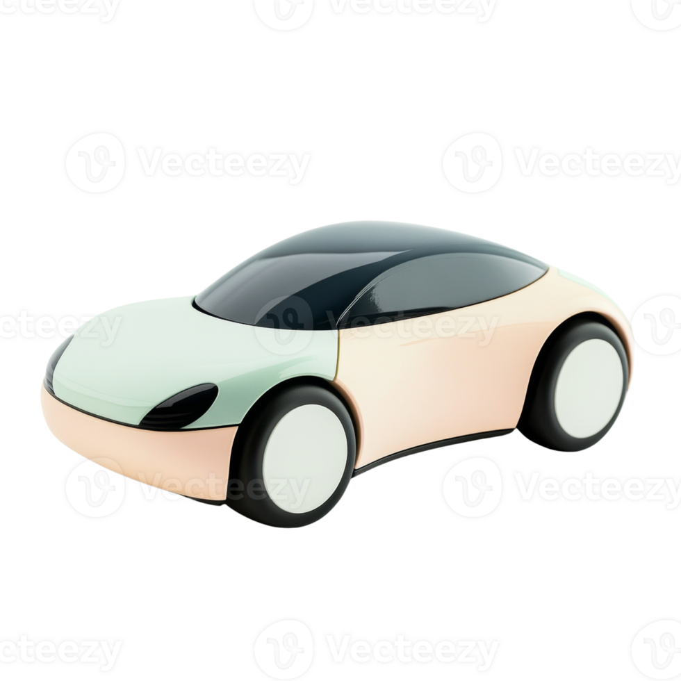 Pastel Colored Toy Car Design Model png