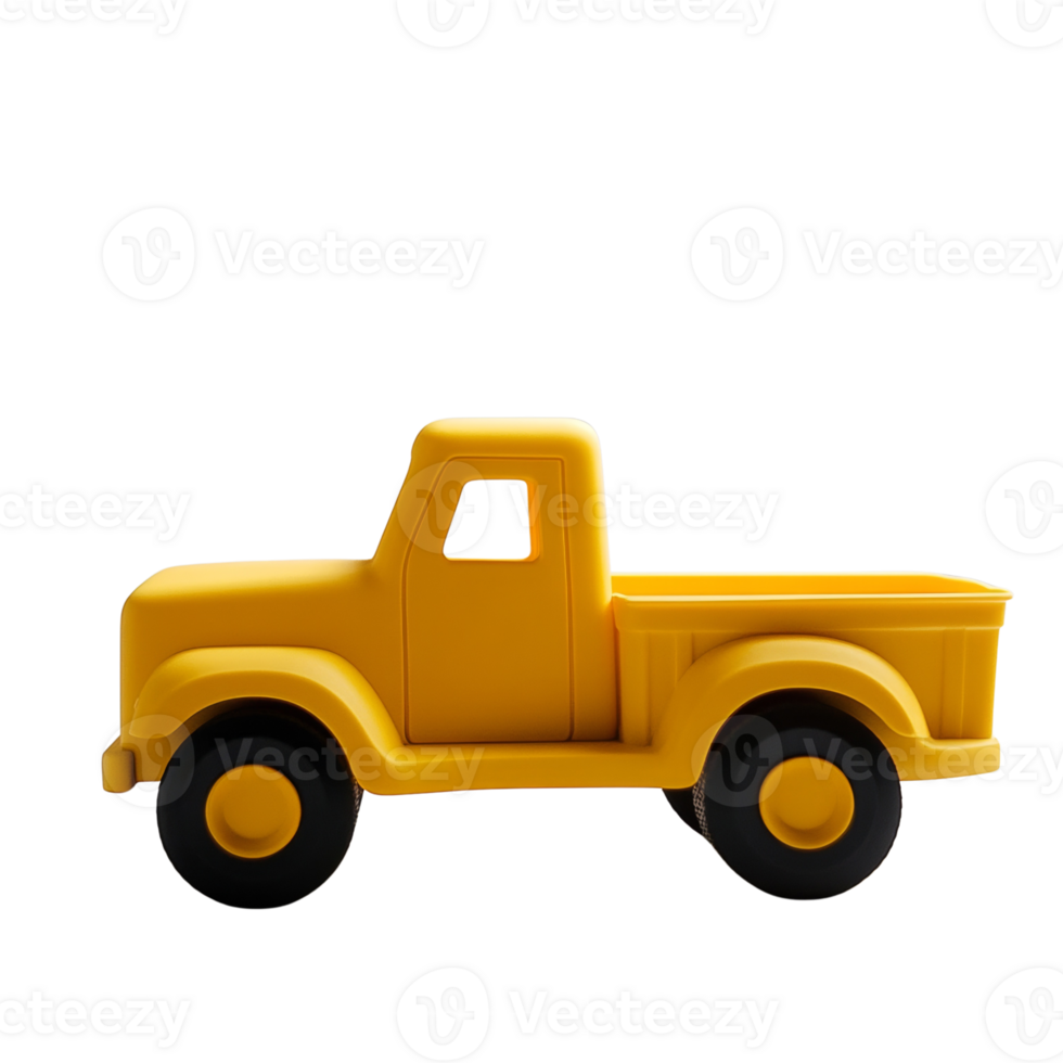 Yellow Toy Pickup Truck Side Profile View png