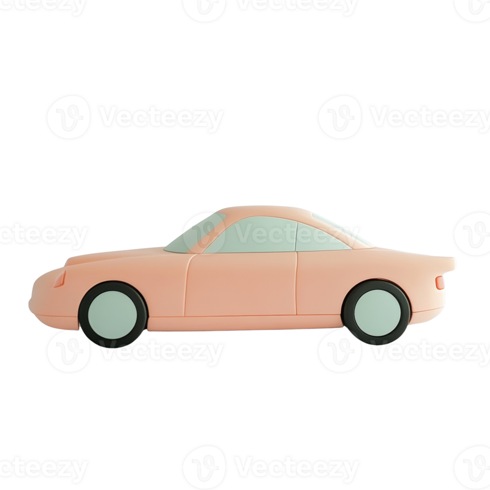 Peach Colored Toy Car Side Profile View png