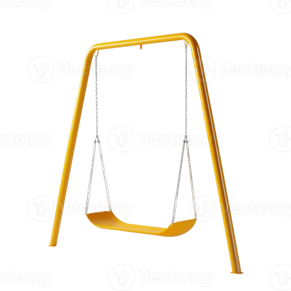 Yellow Metal Swing Set for Childrens Play png