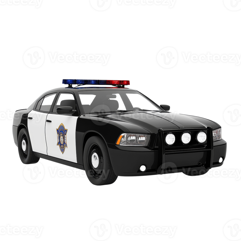 Black And White Police Car Model On Black Background png