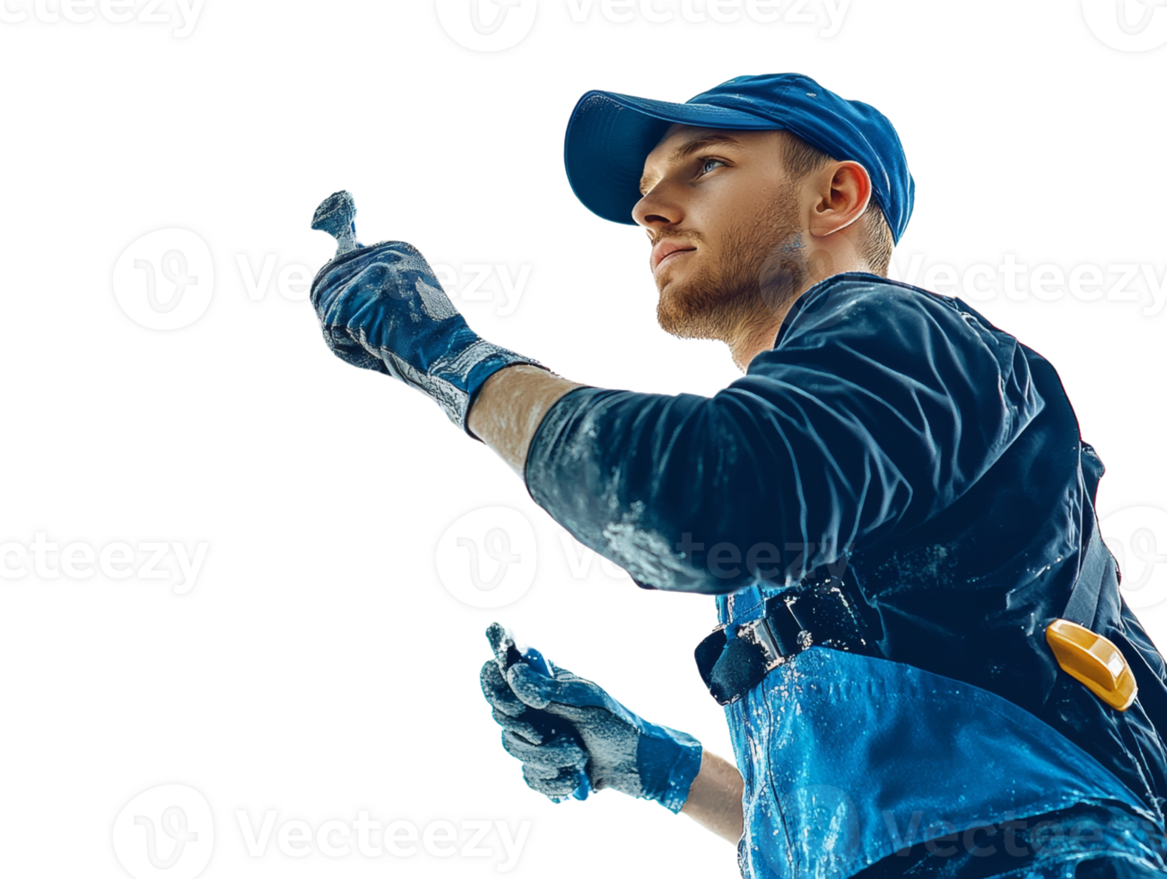 A Construction Worker Uses Tools On A Job png