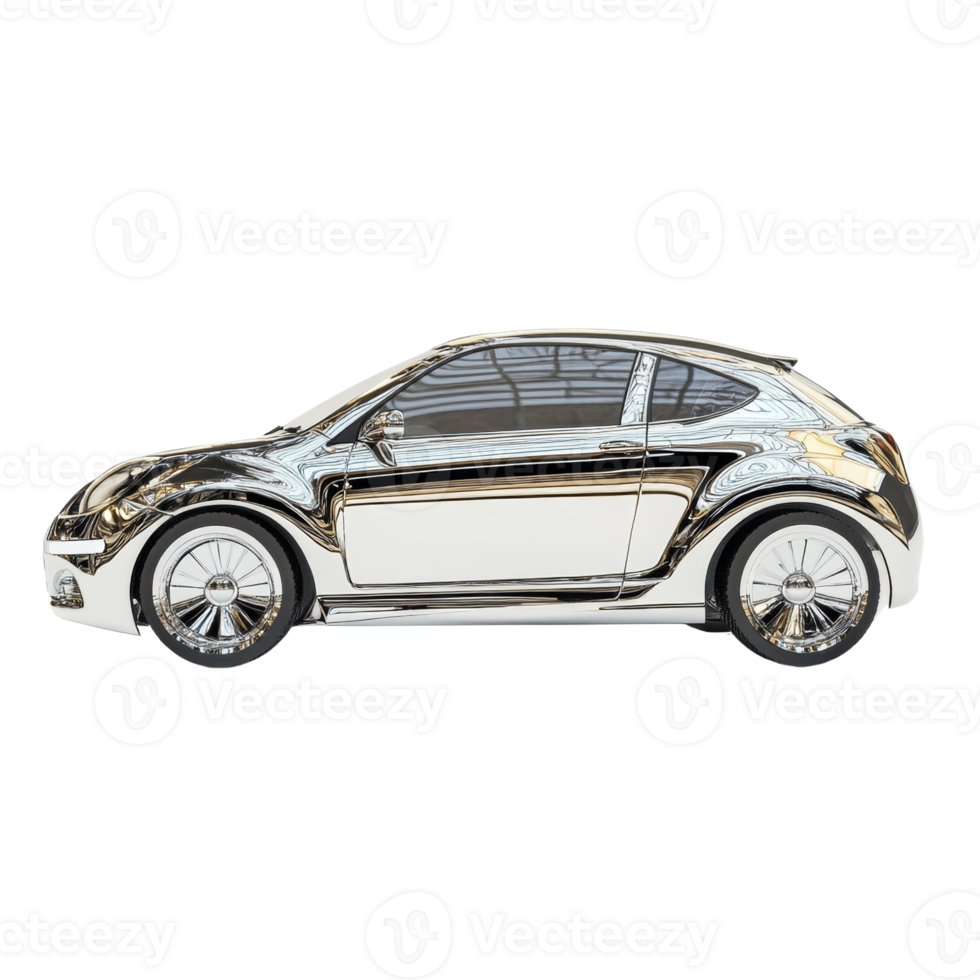Chrome Coupe Car Side Profile Displaying Design png