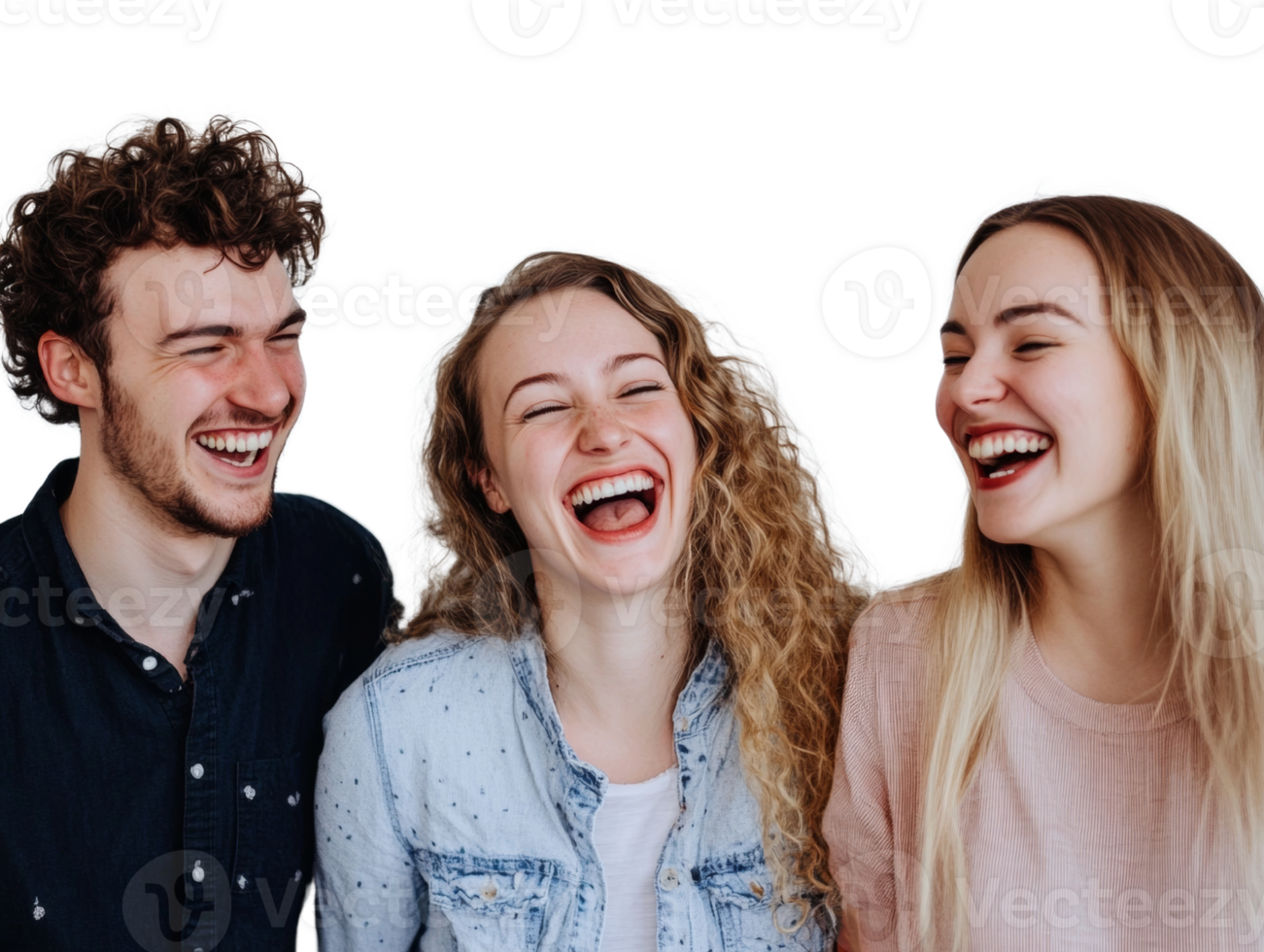 Three Happy Friends Laughing Together Joyfully png