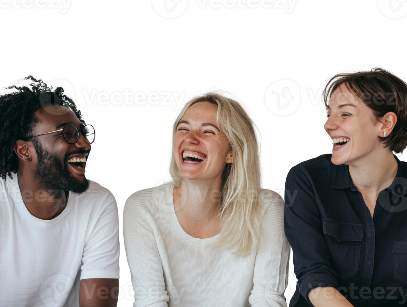 Three Friends Sharing Joyful Laughter Together png