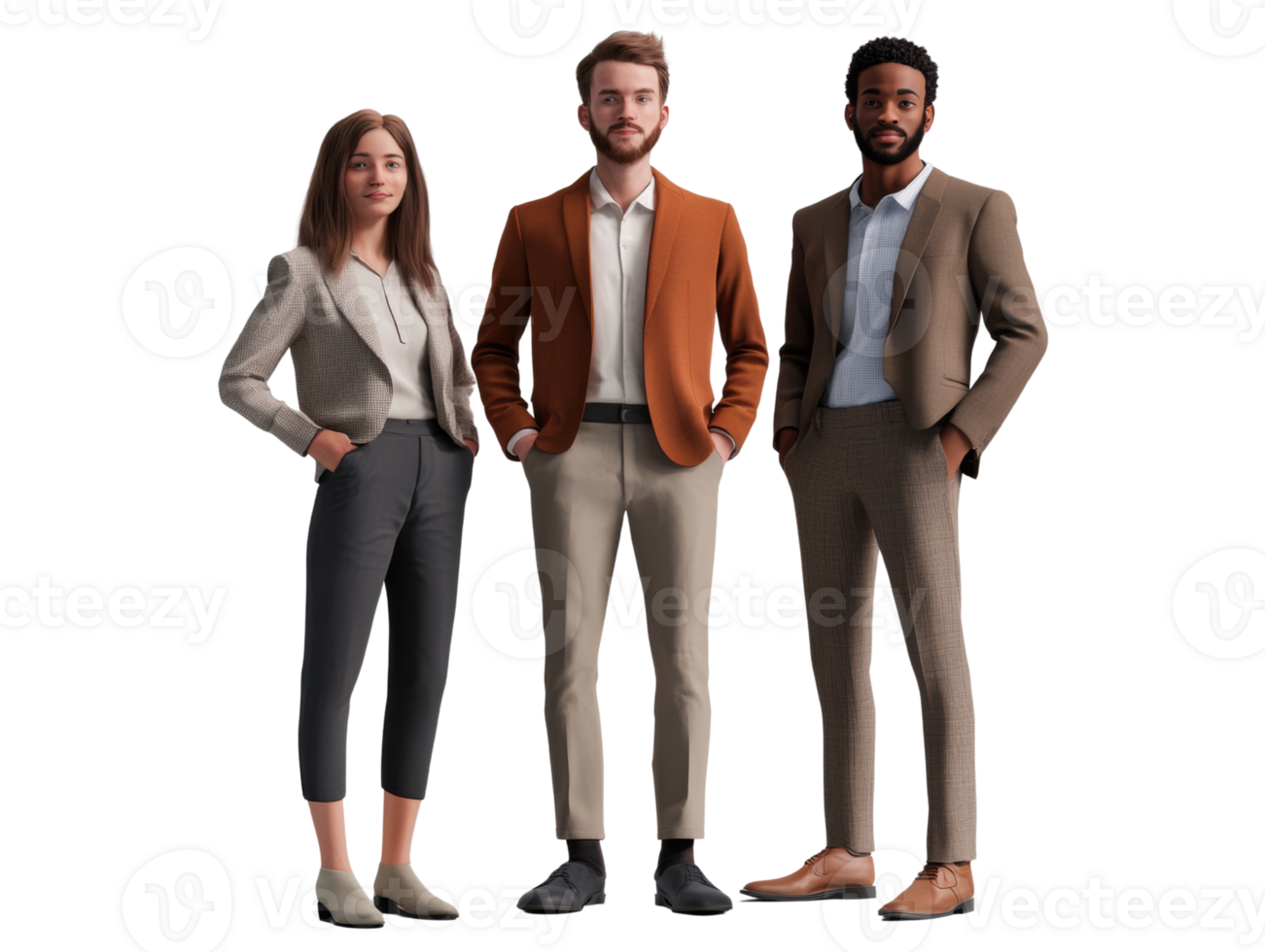 Diverse Business Professionals Standing Together png