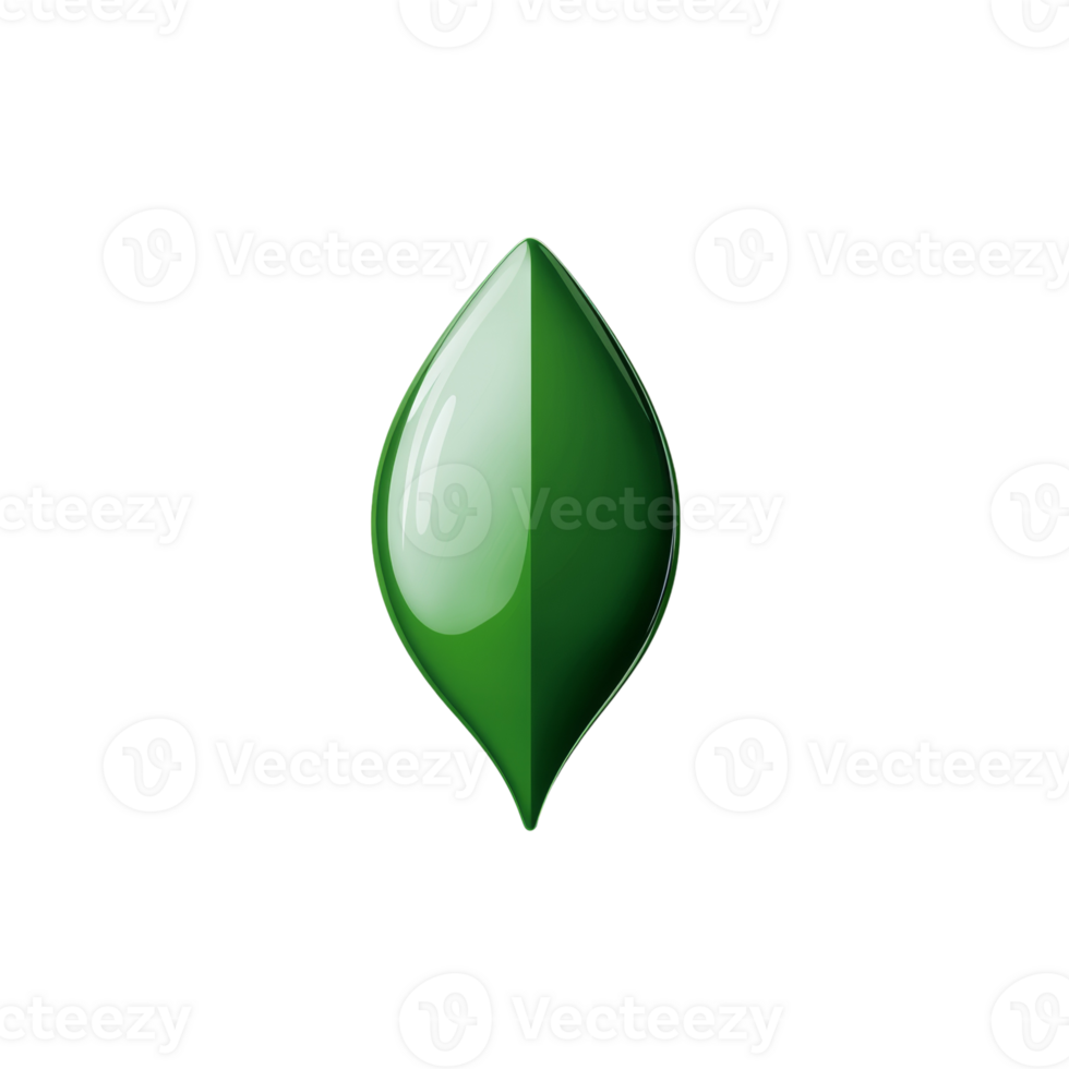 Glossy Green Leaf Shaped Abstract Design png