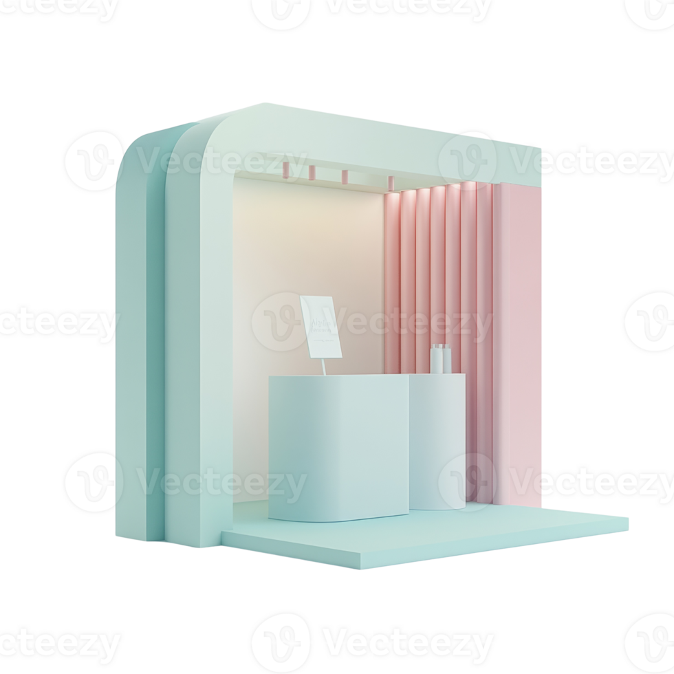 Minimalist Pastel Trade Show Booth Design png