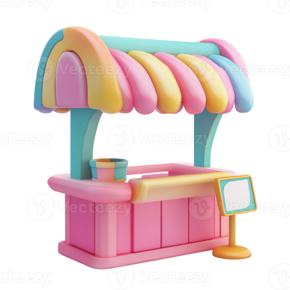 Pastel Candy Shop Stand Awaits Happy Customers png