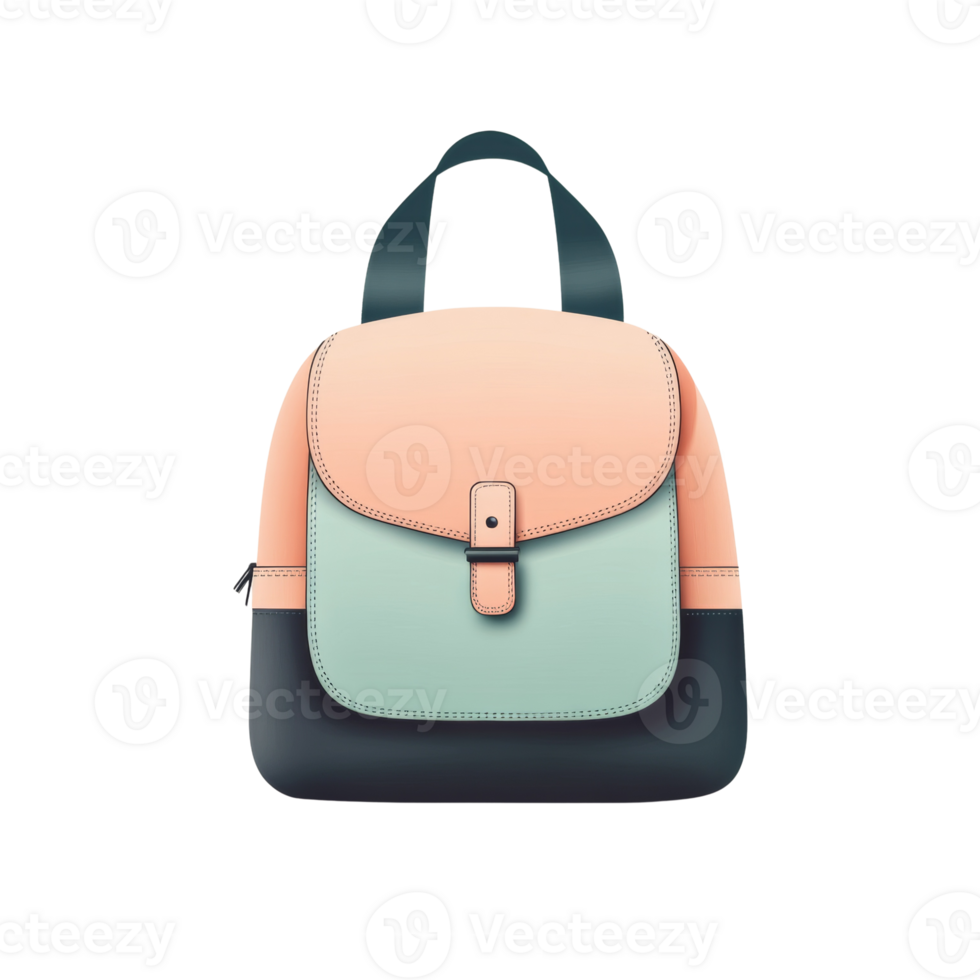 Stylish Tricolor Leather Backpack Design png