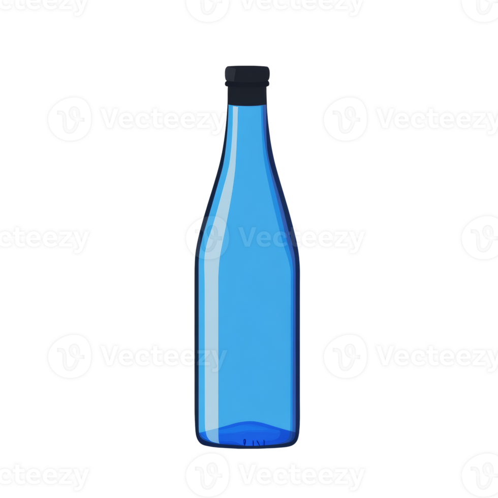 A Single Blue Glass Bottle Stands Alone png