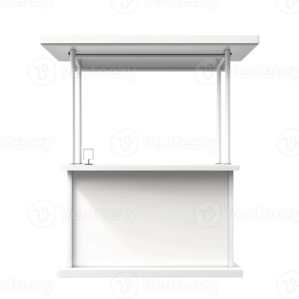 White Blank Promotional Kiosk Counter Display Stand png