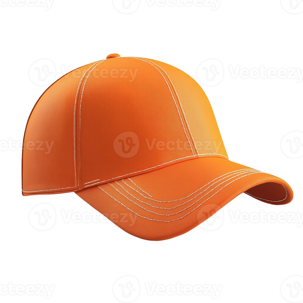 Vivid Orange Baseball Cap Fashion Accessory Design png