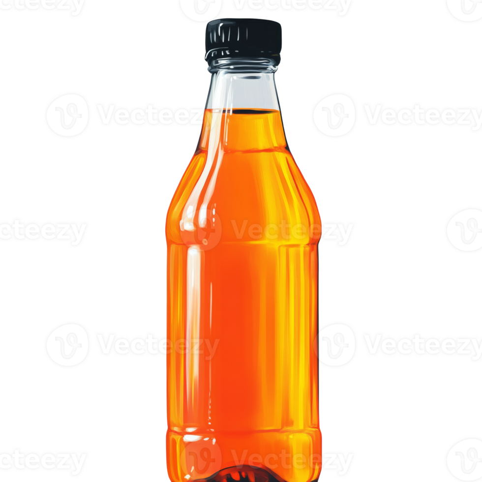 Orange Liquid in a Plastic Bottle png