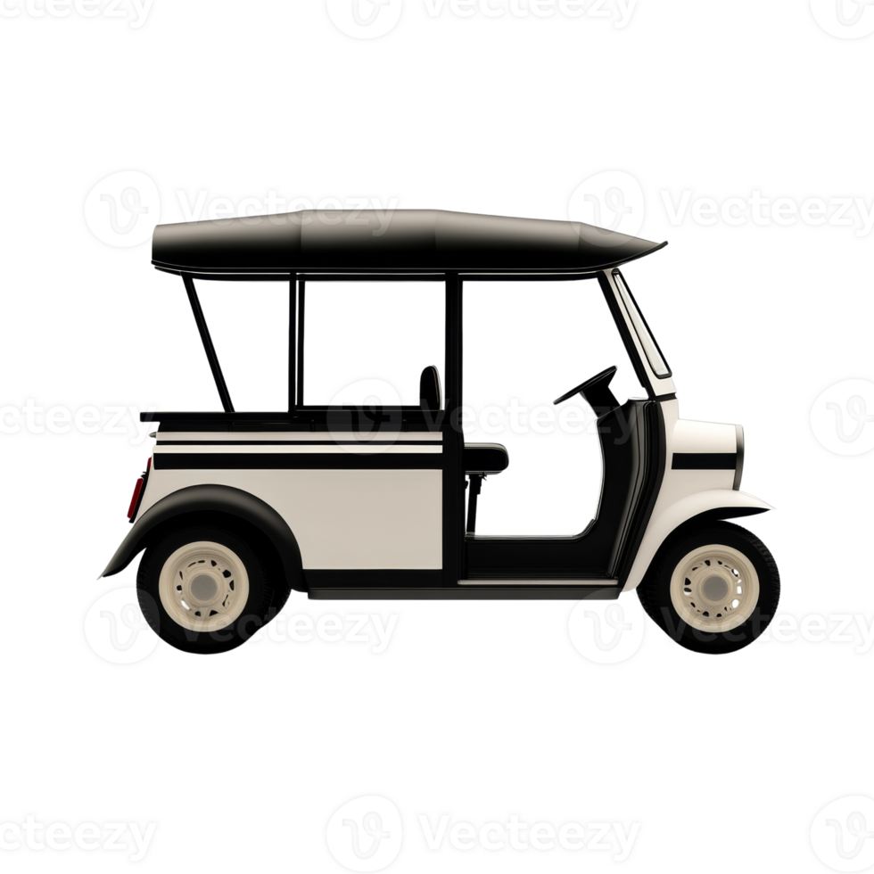 Side Profile of a Classic Black and White Electric Vehicle png