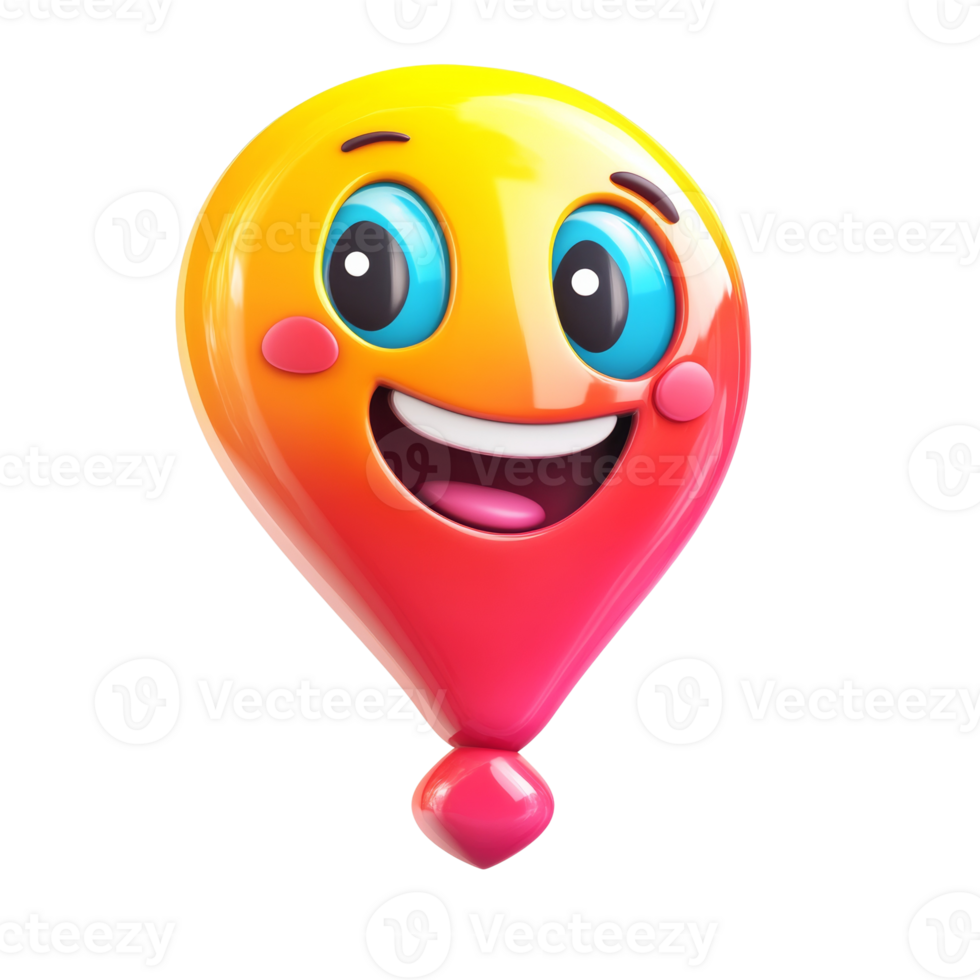 Happy Smiley Face Balloon Design Illustration png