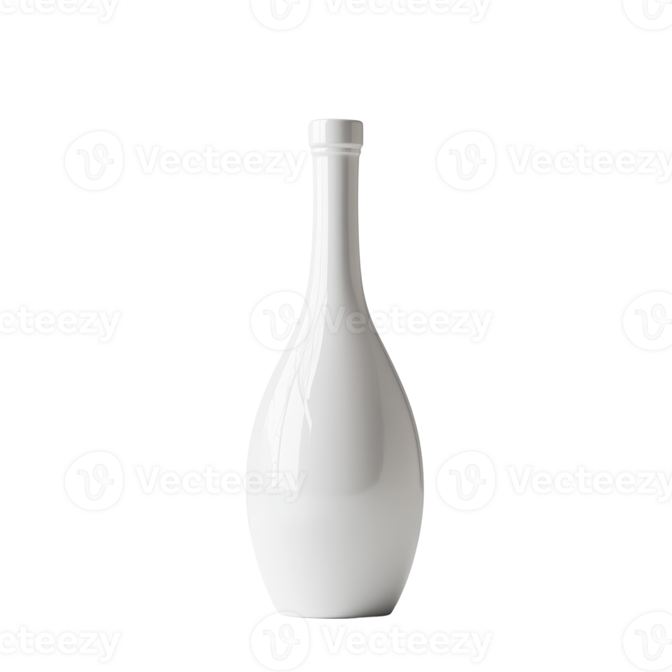 A White Ceramic Bottle Stands Against A Black Background png