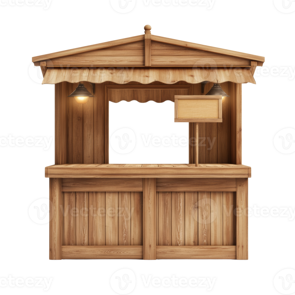 Wooden Market Stall Awaiting Vendors Goods png