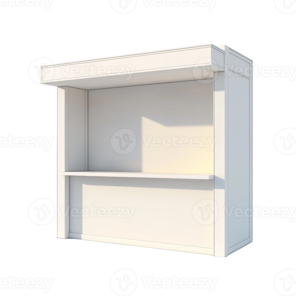 White empty kiosk design model for retail sales png