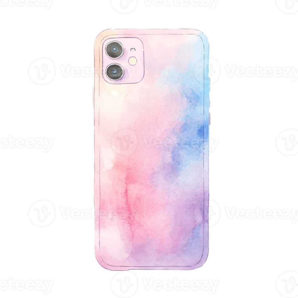 Watercolor Phone Case Design Pastel Colors Smartphone Back png
