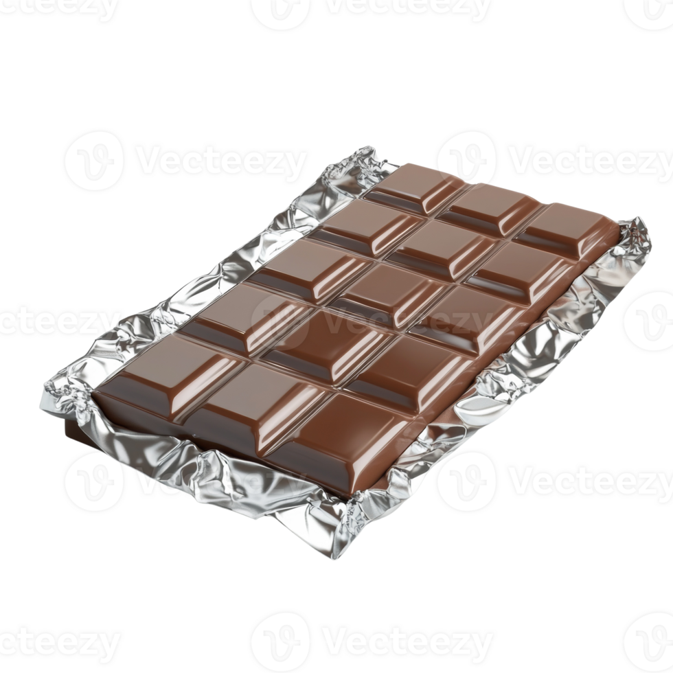 Milk Chocolate Bar Wrapped In Silver Foil png