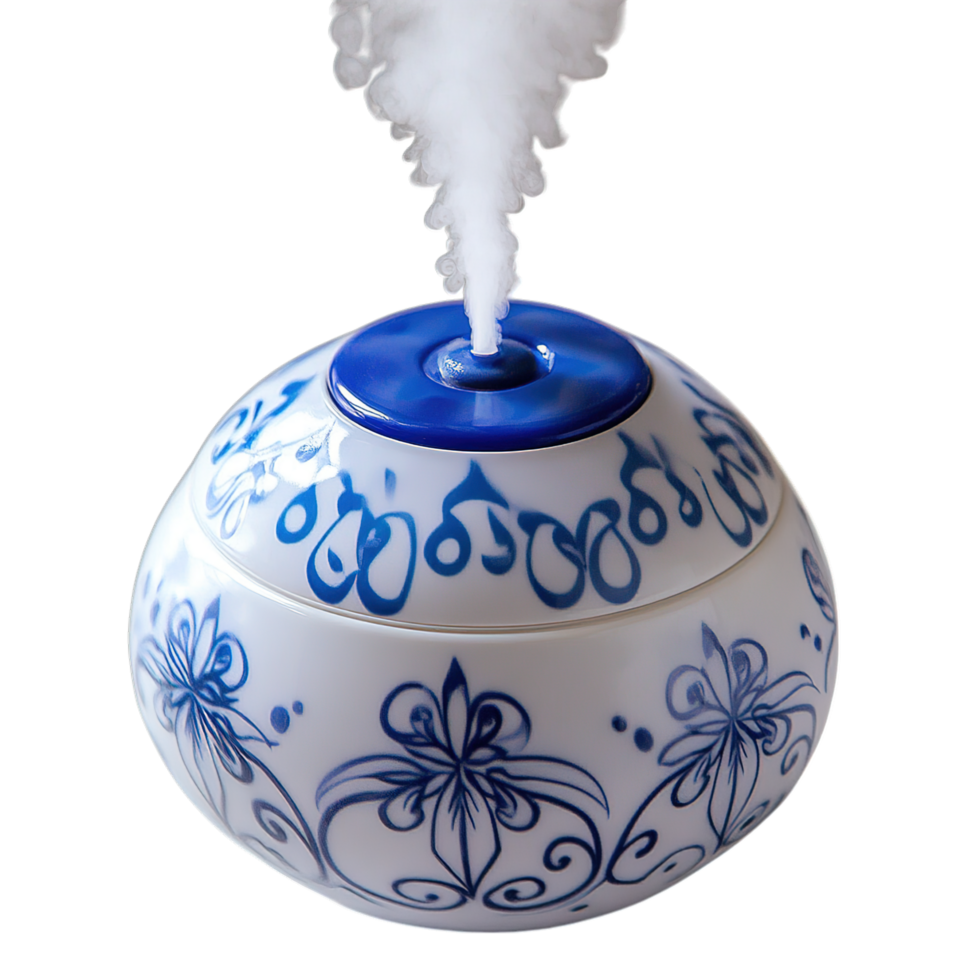 Elegant Blue White Floral Aroma Diffuser Humidifier zen spa air home png