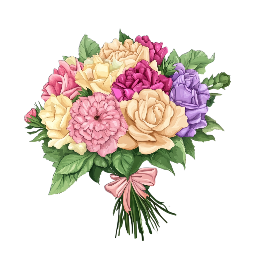 Beautiful Pastel Flower Bouquet Illustration Design art pink love gift png