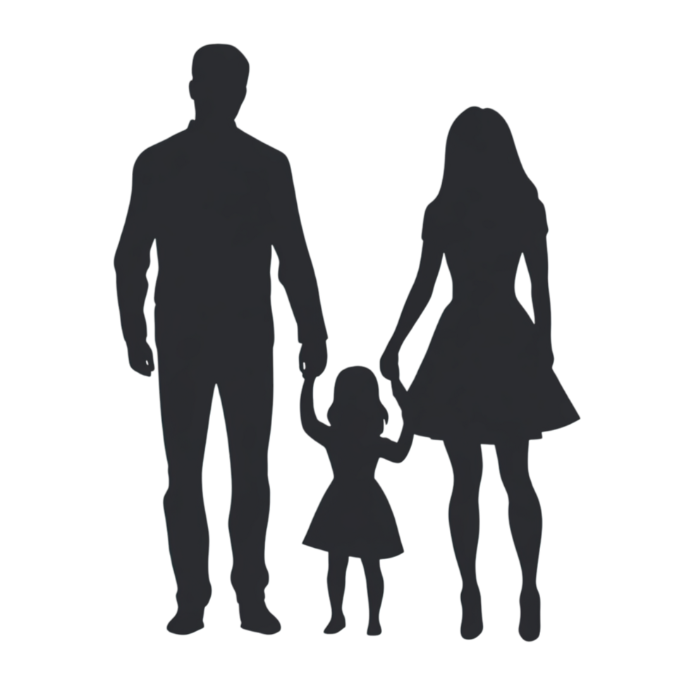 Happy Family Silhouette Dark Background art love bond cute calm png