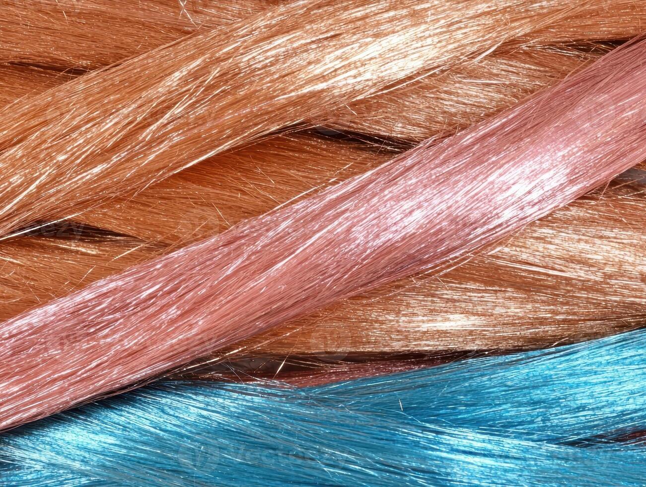 Colorful shiny threads in a close up view photo