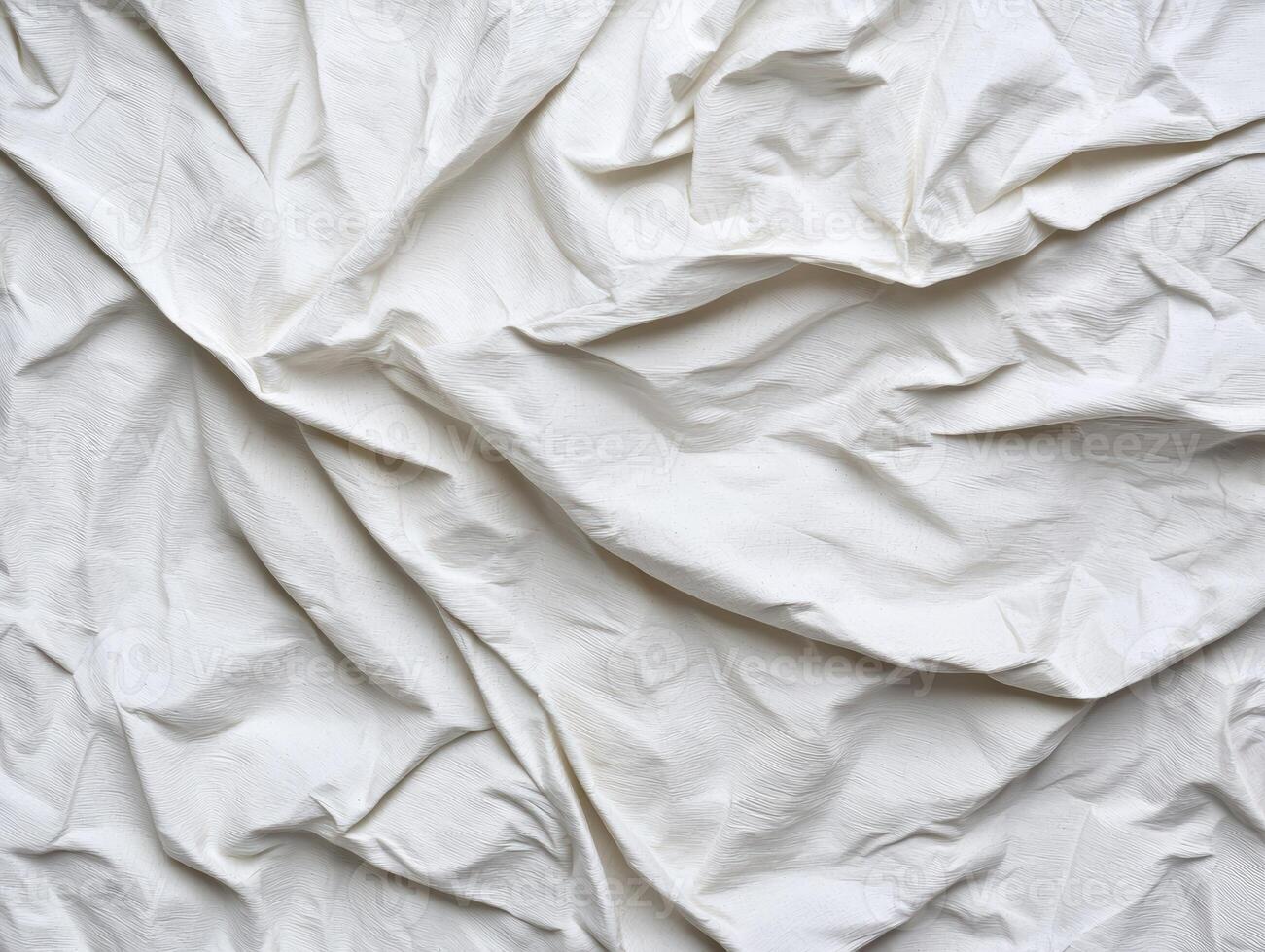 White fabric with draped folds photo