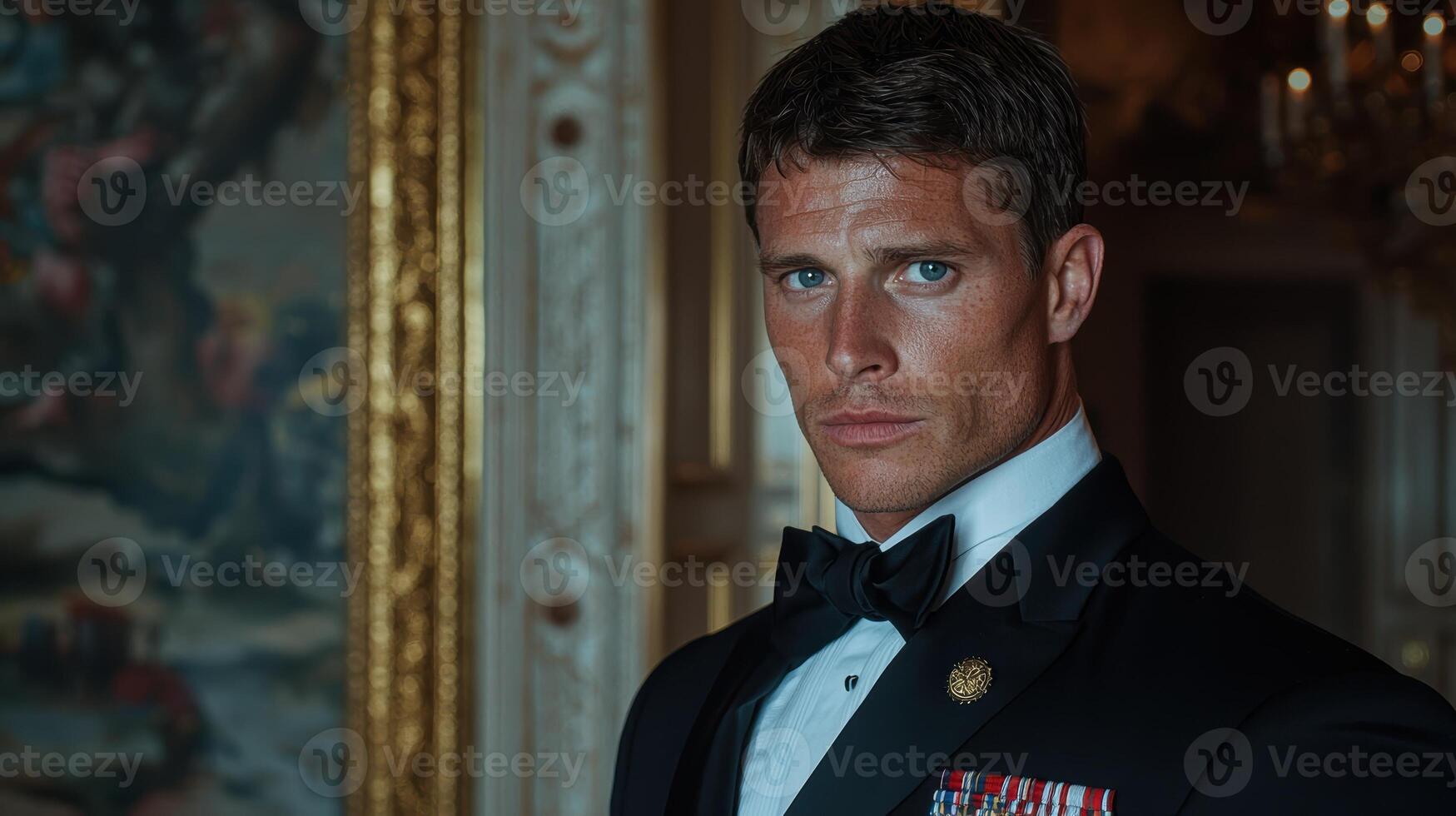 Man in a suit and bow tie photo