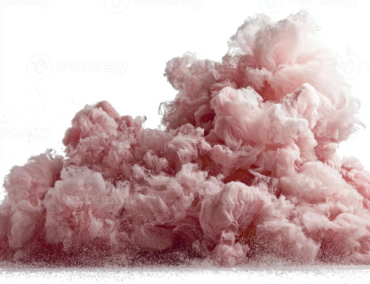 Abstract pink cloud explosion on white background photo