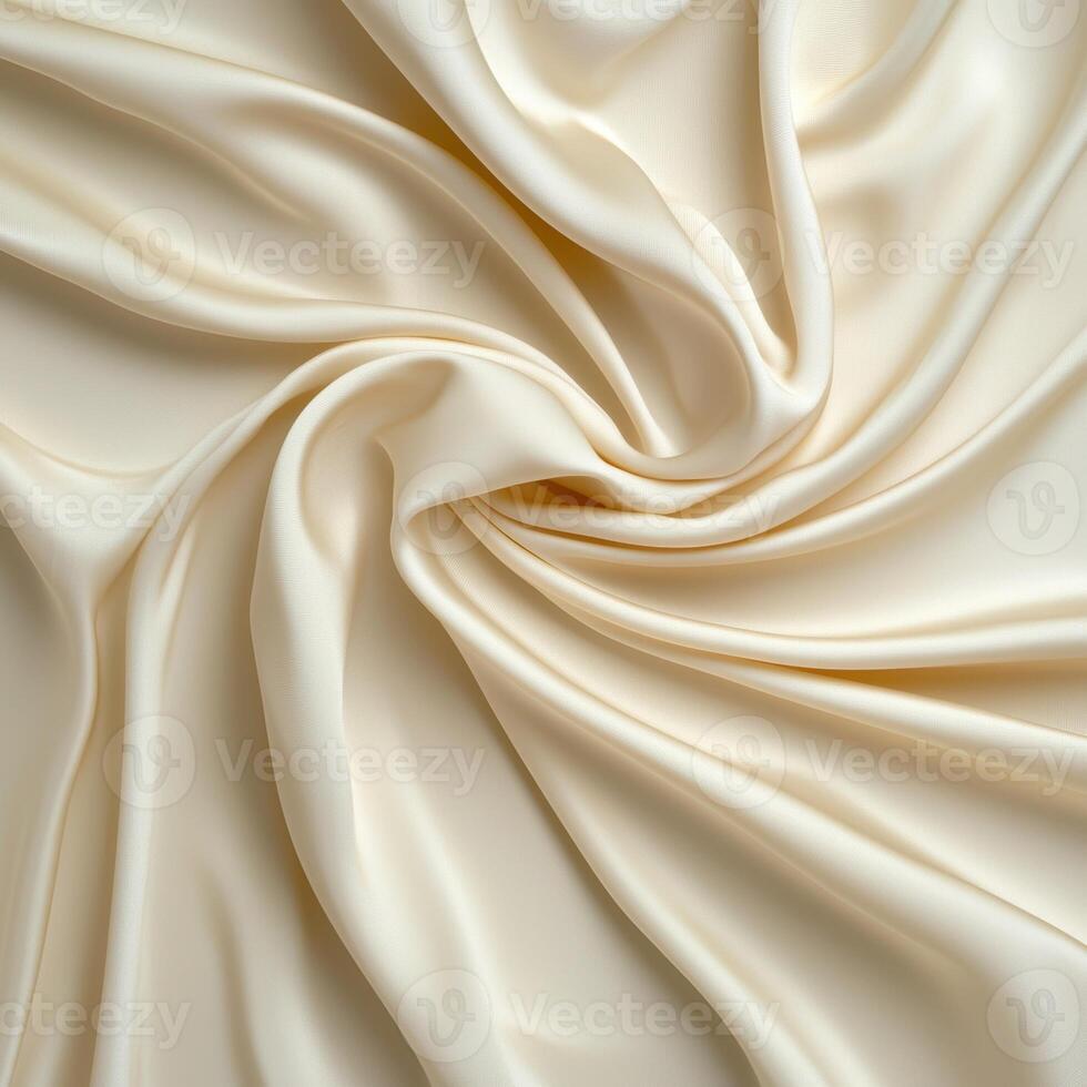 Elegant ivory silk fabric with soft folds and delicate texture photo