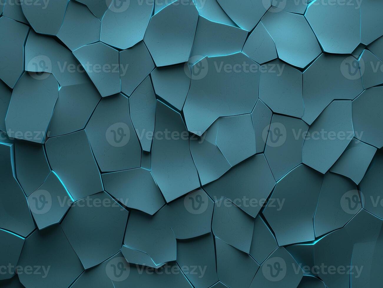 Abstract blue geometric background with glowing edges photo