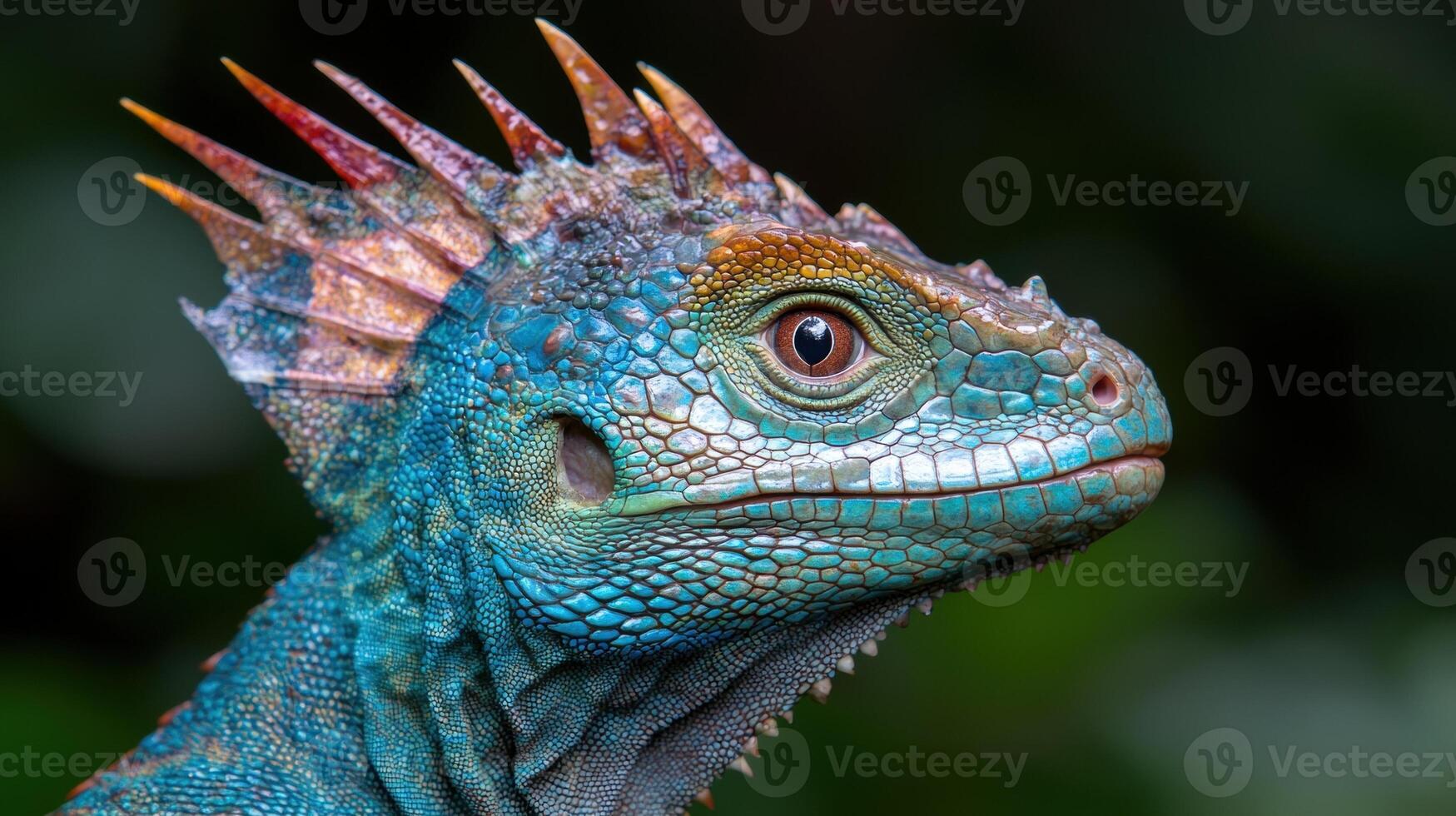 Close up of a colorful spiny tailed iguana photo