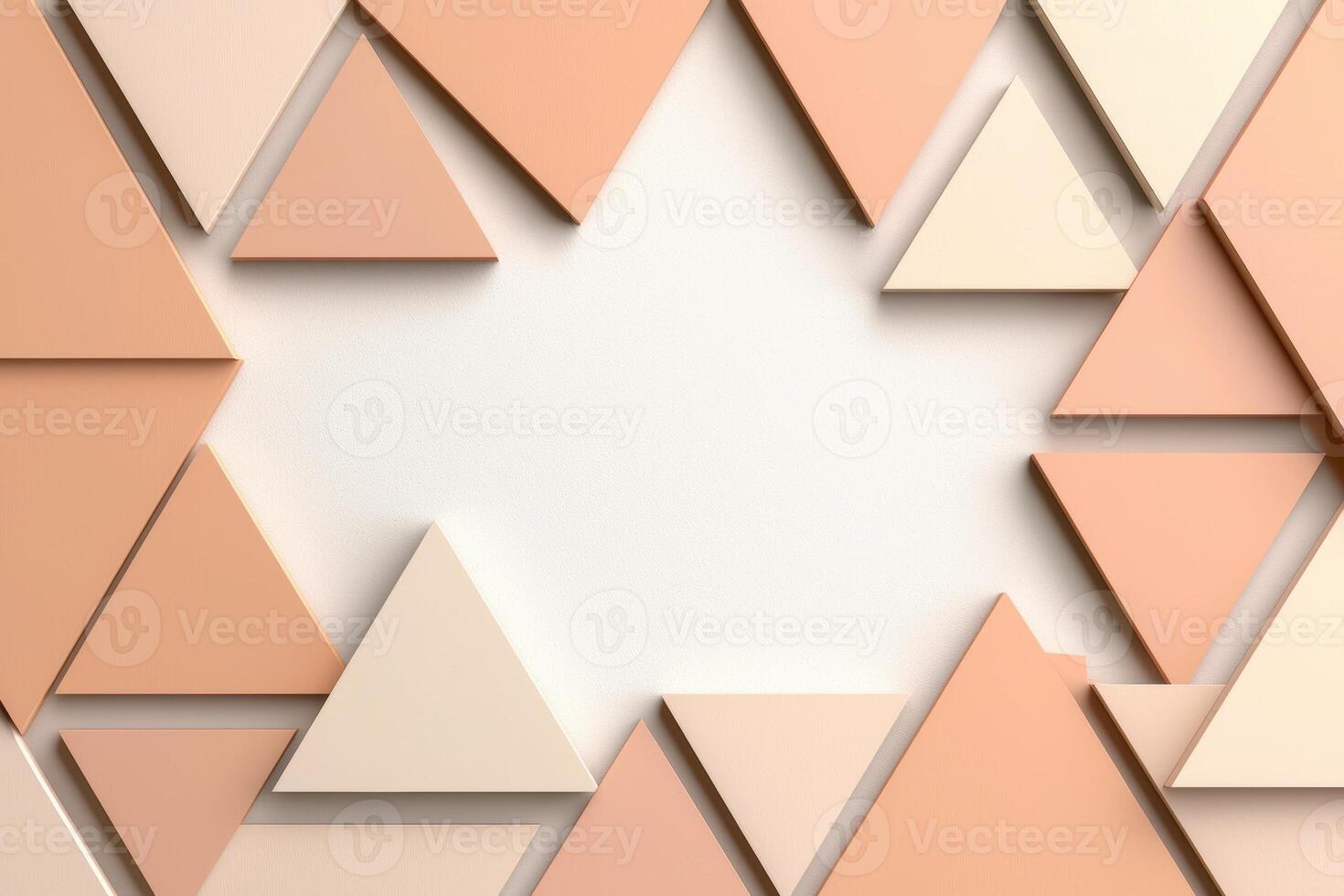 Abstract background with beige and peach triangles photo