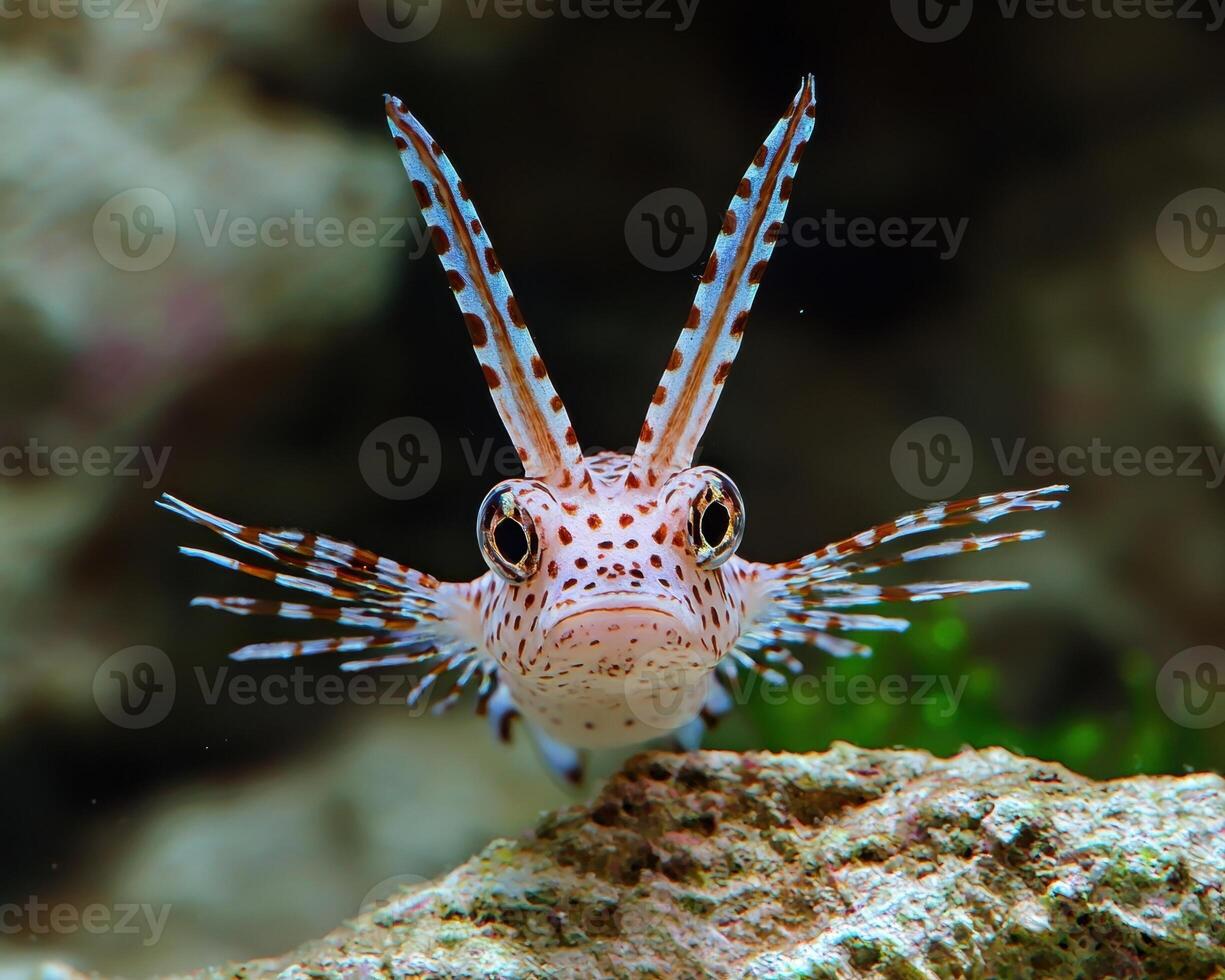Close up of a spotted dwarf lionfish photo