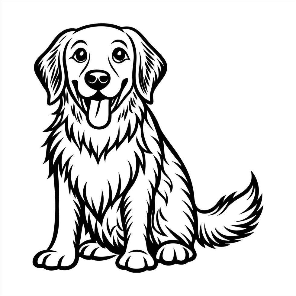 Golden retriever sticking vector