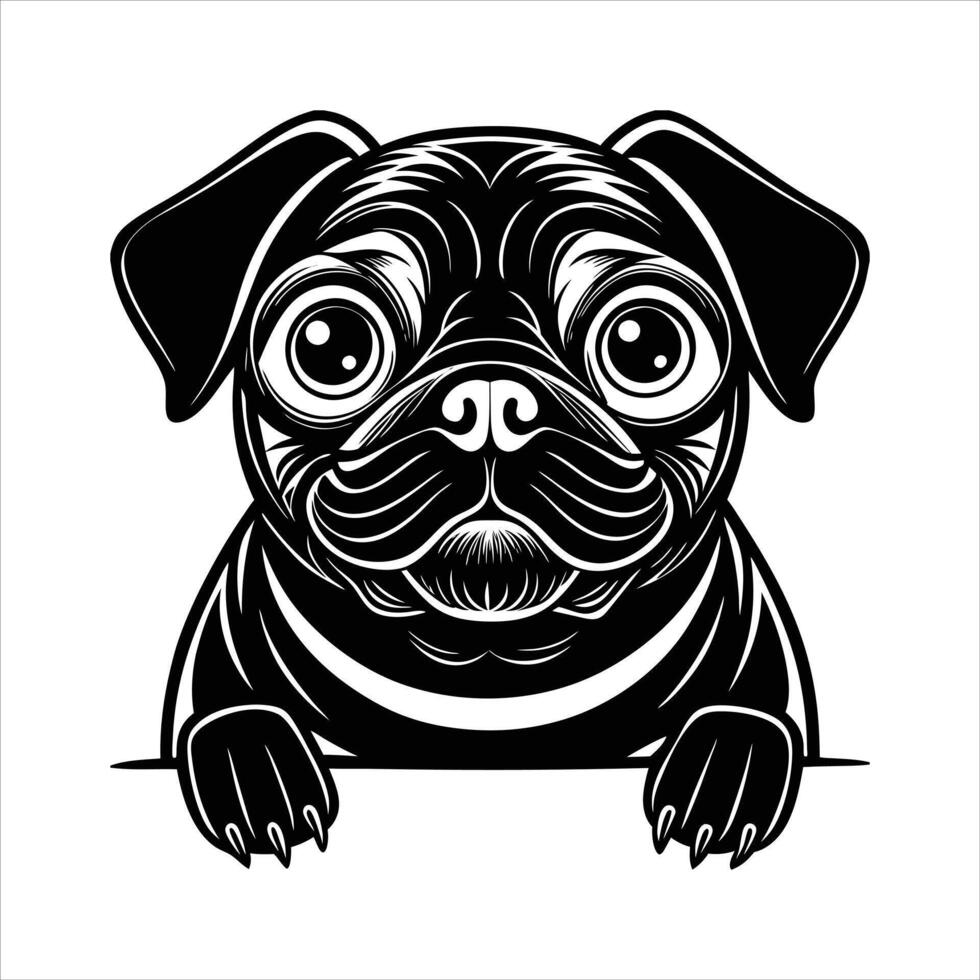 Peeking dog hi res stock vector